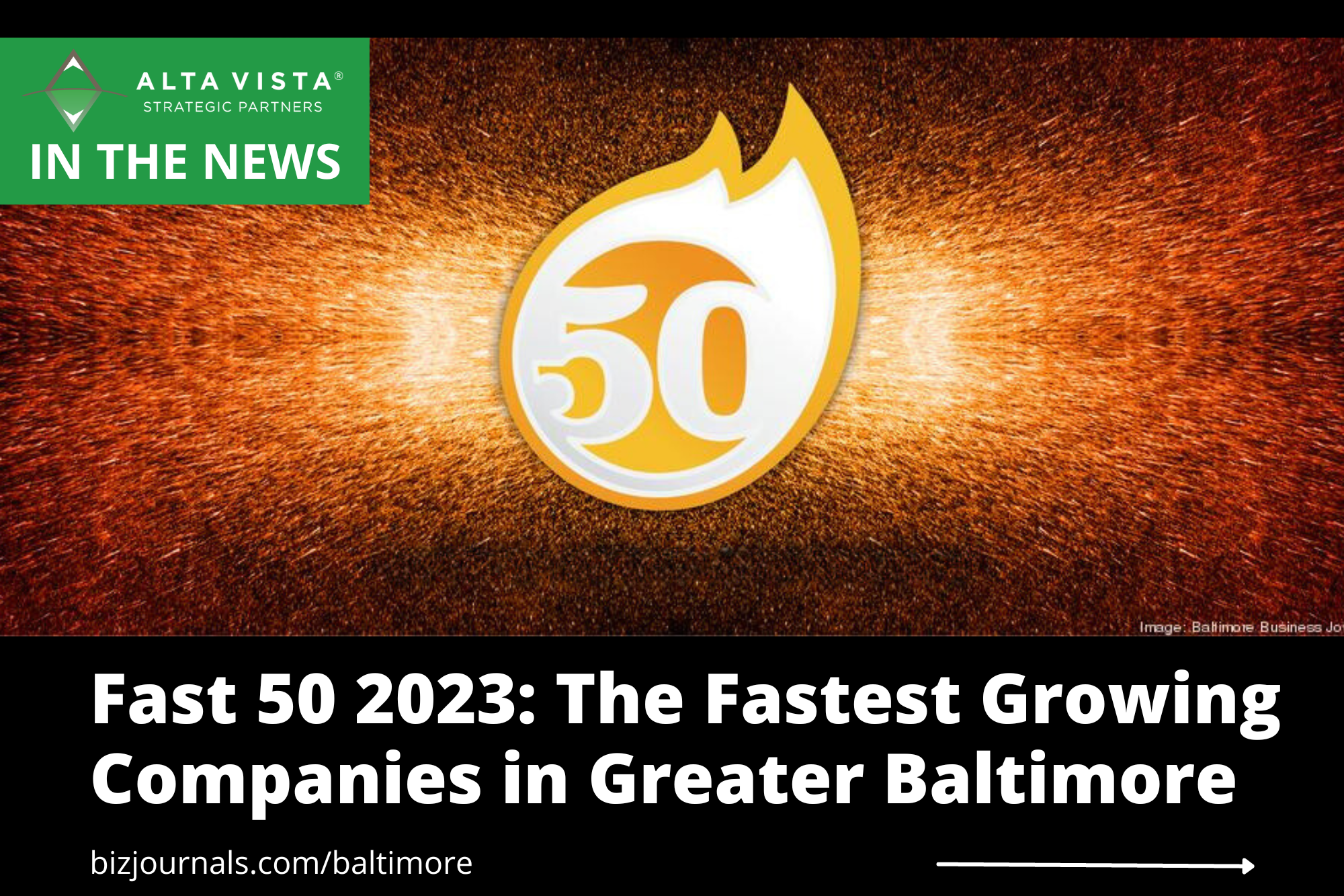 AltaVista Strategic Partners Earns Coveted Spot on Baltimore Business Journal’s Fast 50 List for the Third Time